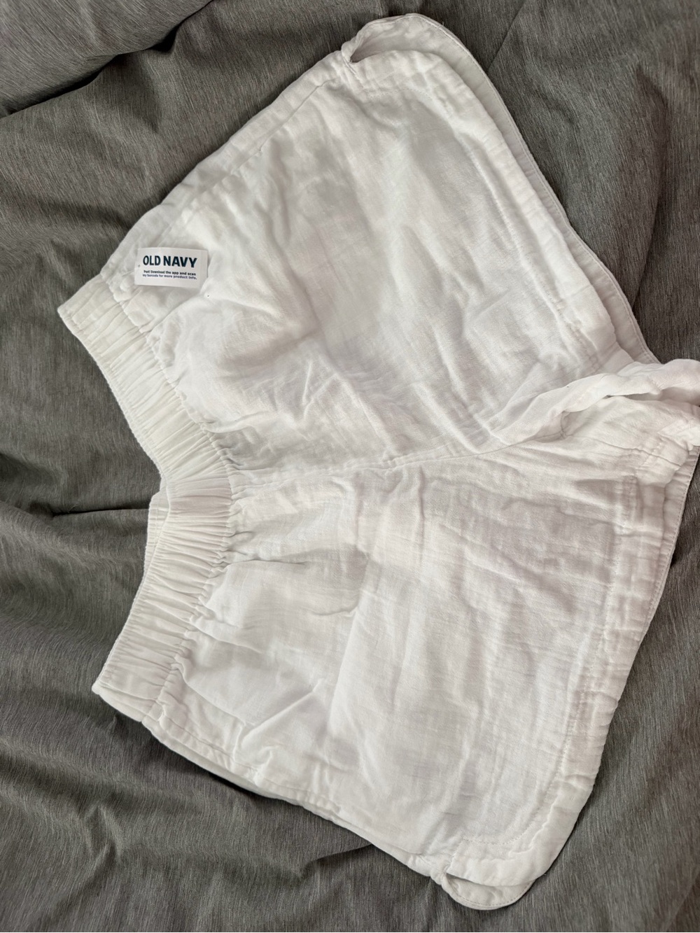 Old Navy White Casual Linen-Blend Shorts with Tag